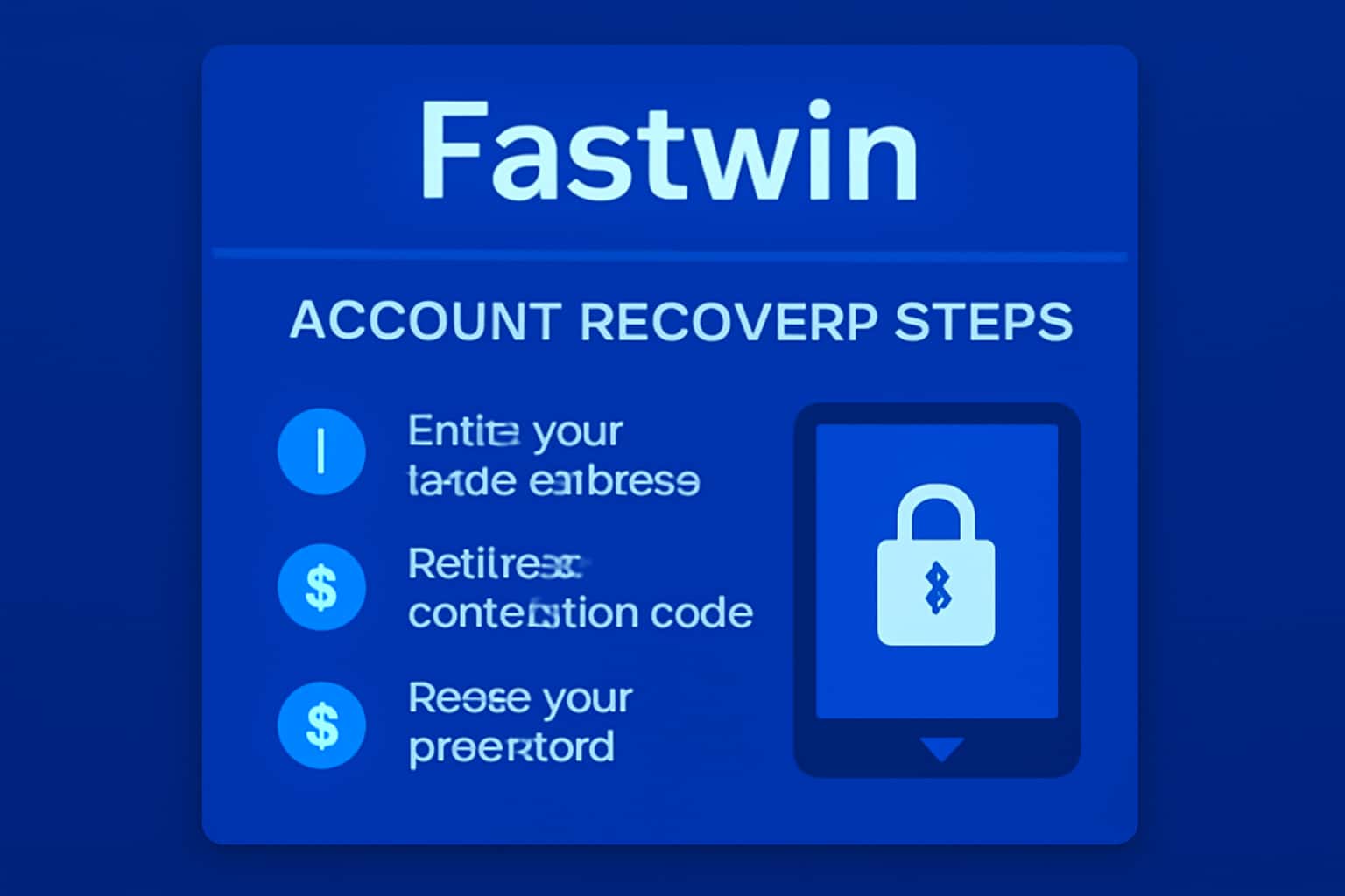 An informational graphic representing the Fastwin account recovery process.
