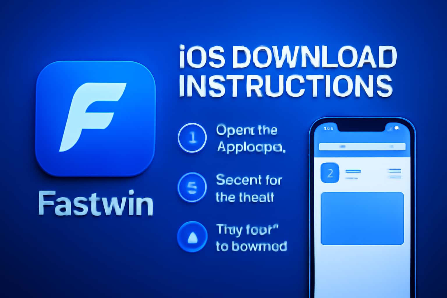 An informative visual representation of the Fastwin iOS Download Instructions.