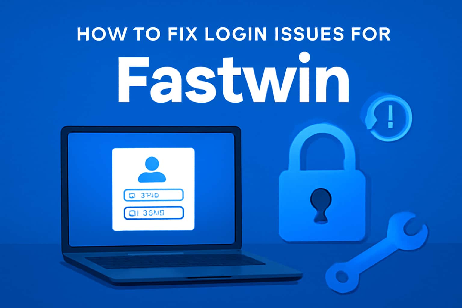 Informational graphic on fixing login issues for the Fastwin app.