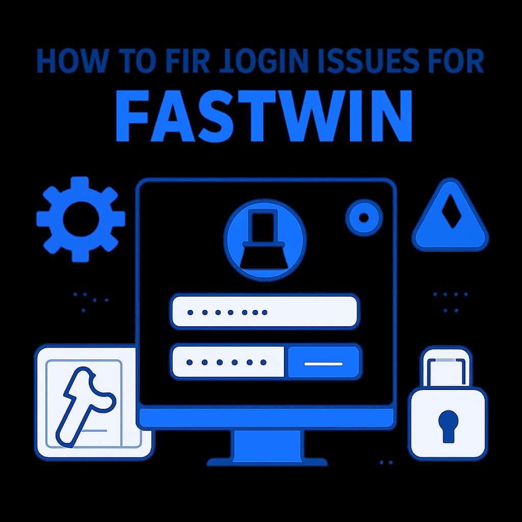 Diagram explaining steps to resolve Fastwin login issues.