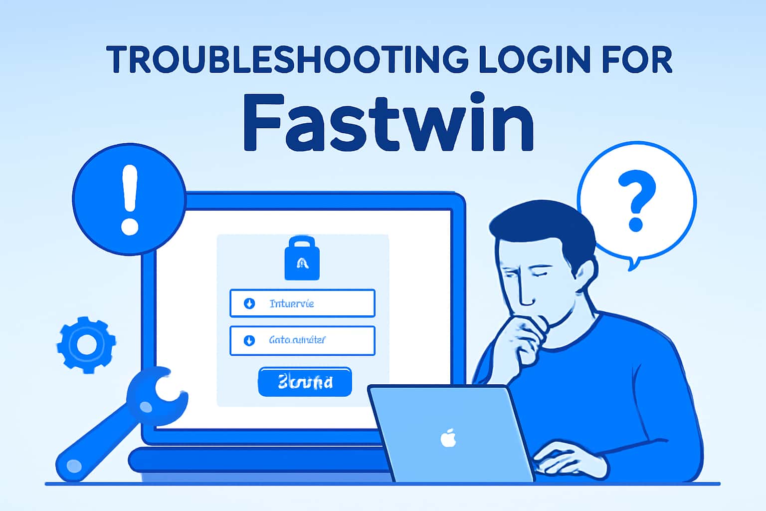 An informative graphic depicting login troubleshooting steps for the Fastwin app.